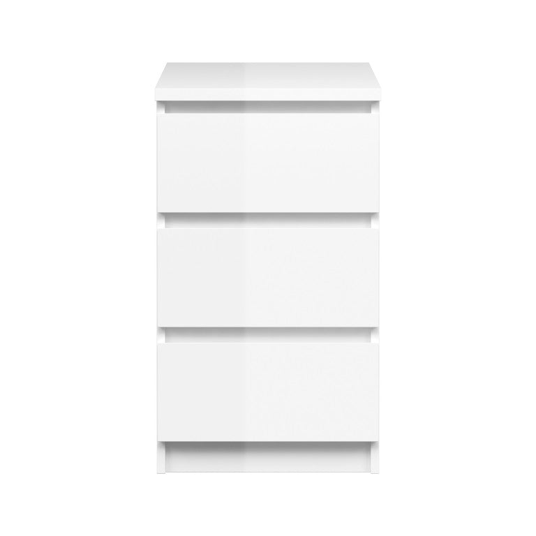 Kommode NAIA Anrichte Sideboard Nachtkästchen für Boxspring Weiß Hochglanz