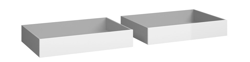 Bettschubladen 2 Stk. NAIA 94 cm breit Weiß Hochglanz