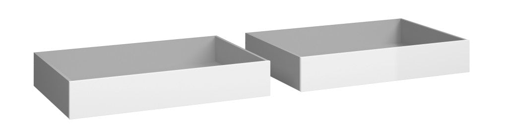 Bettschubladen 2 Stk. NAIA 99 cm breit Weiß Hochglanz