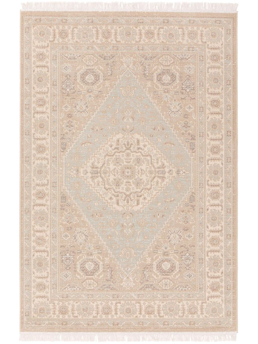 Teppich Folk Beige / Blau