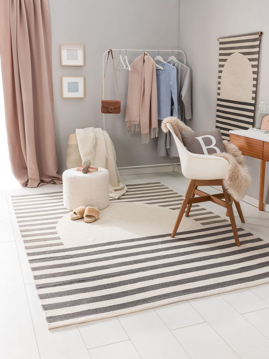 Wollteppich Oasis Creame / Grau