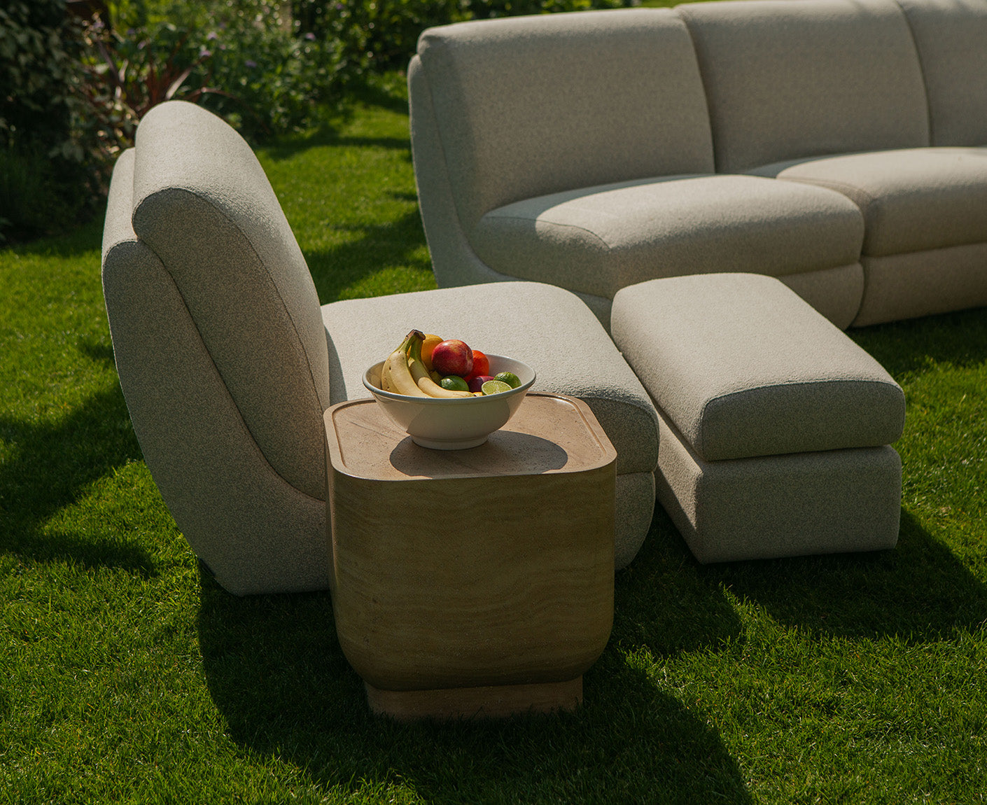 Mississippi Outdoor Lounge Hocker Beige