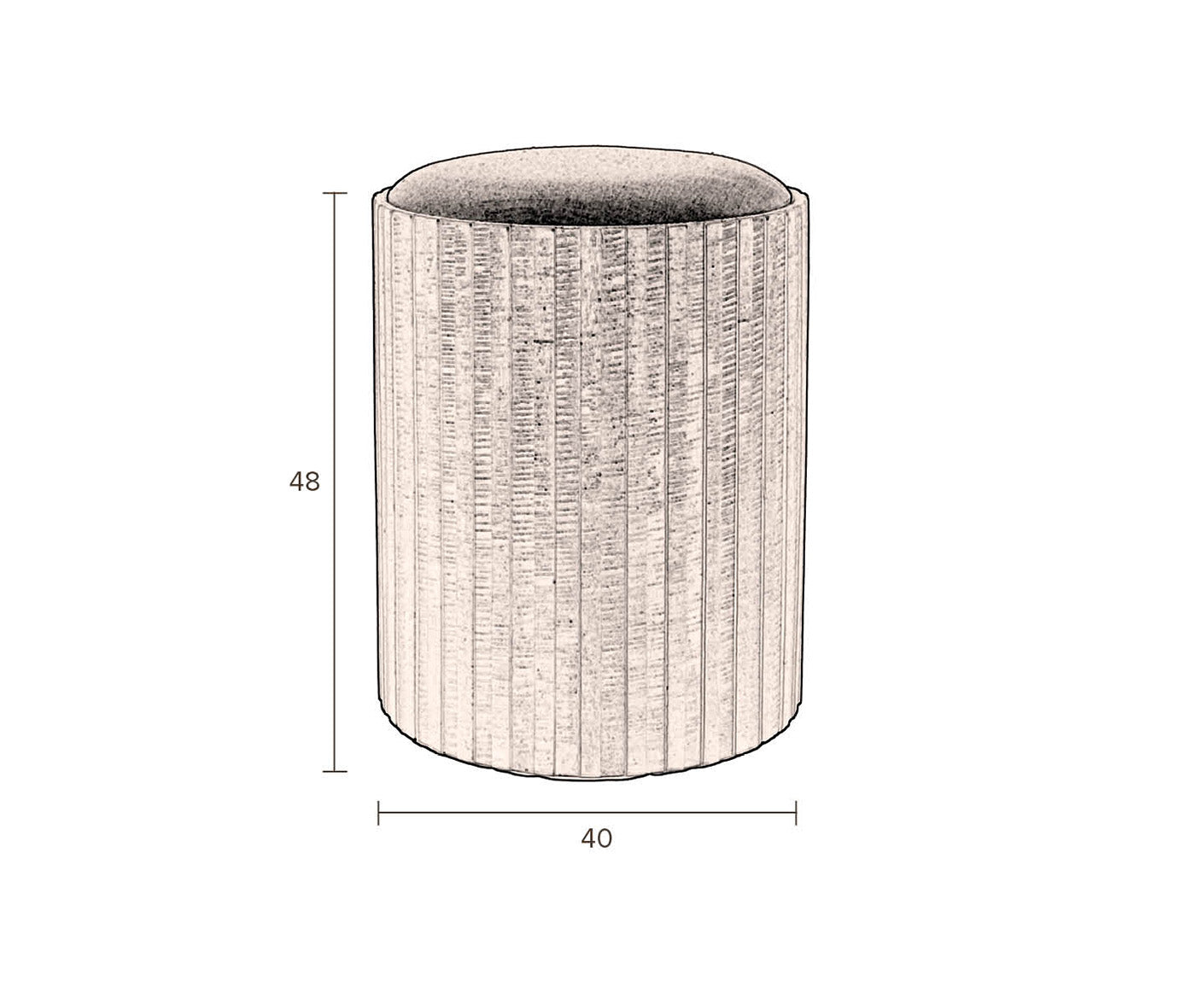 Stauraum Hocker Pouf Bay High Braun