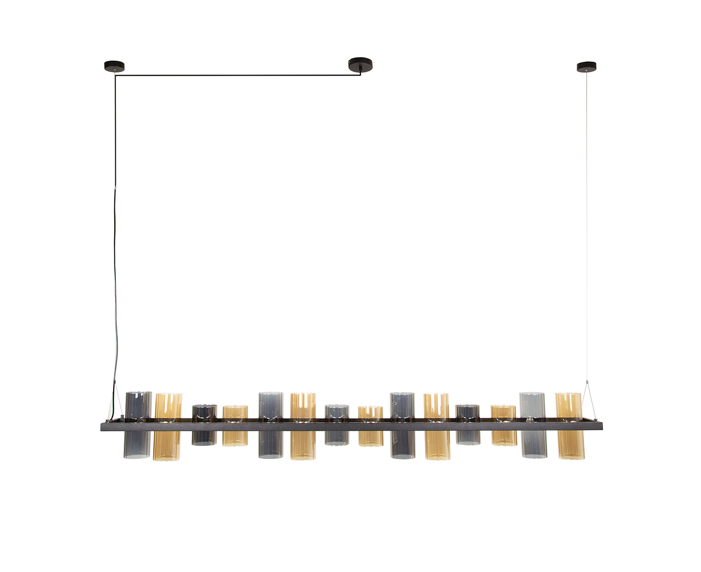 Hängelampe14L Cylinder Mixed Glass (G9) / Artic Schwarz