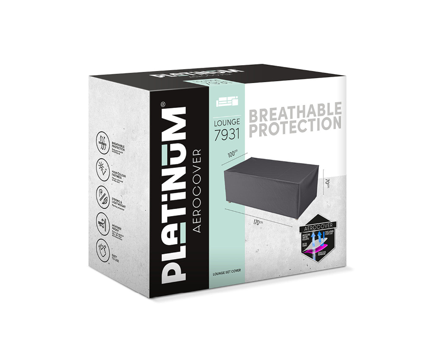 Platinum AEROCOVER Sitzbank Abdeckhaube Höhe 70 cm