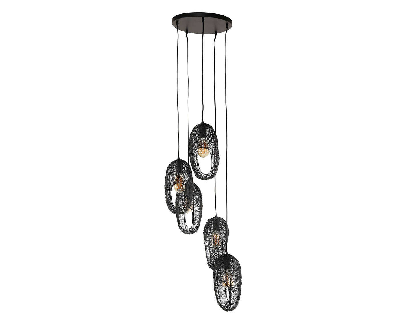 Hängelampe 5L Wire / Artic Schwarz