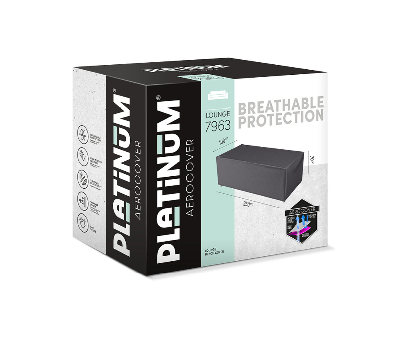 Platinum AEROCOVER Sitzbank Abdeckhaube Höhe 70 cm