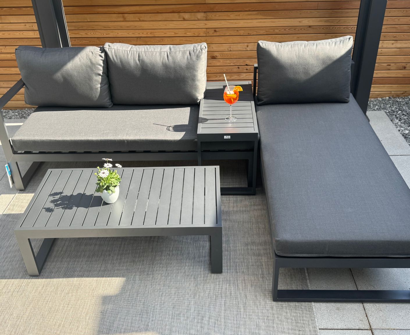 4-tlg. Lounge-Gruppe Navarino Anthrazit/Anthrazit