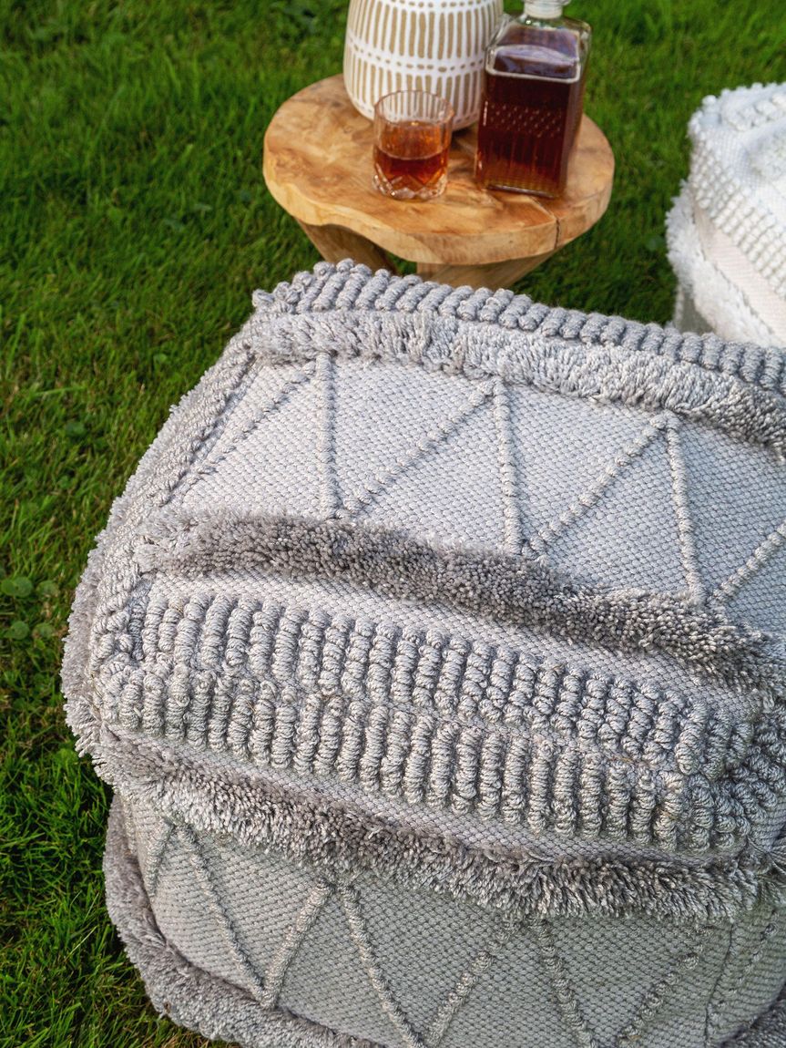 In-&-Outdoor-Pouf Toni 45x45x45 cm Grau