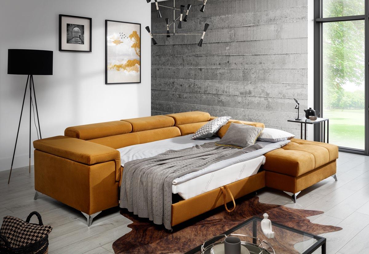 Ricardo Ecksofa 280 x 205 cm Grau (Samt)