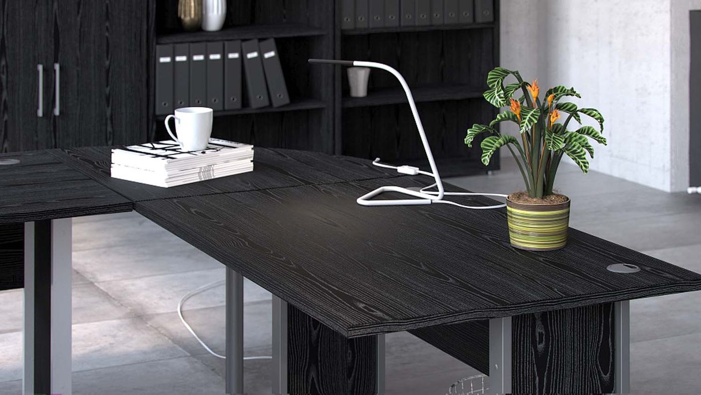 Prima Komplettbüro Paris Esche Schwarz
