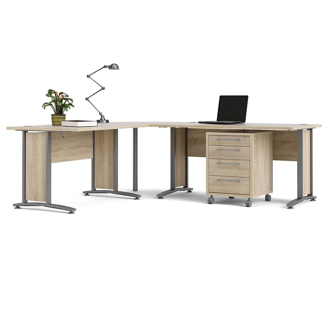 Prima Komplettbüro Zagreb Eiche Struktur