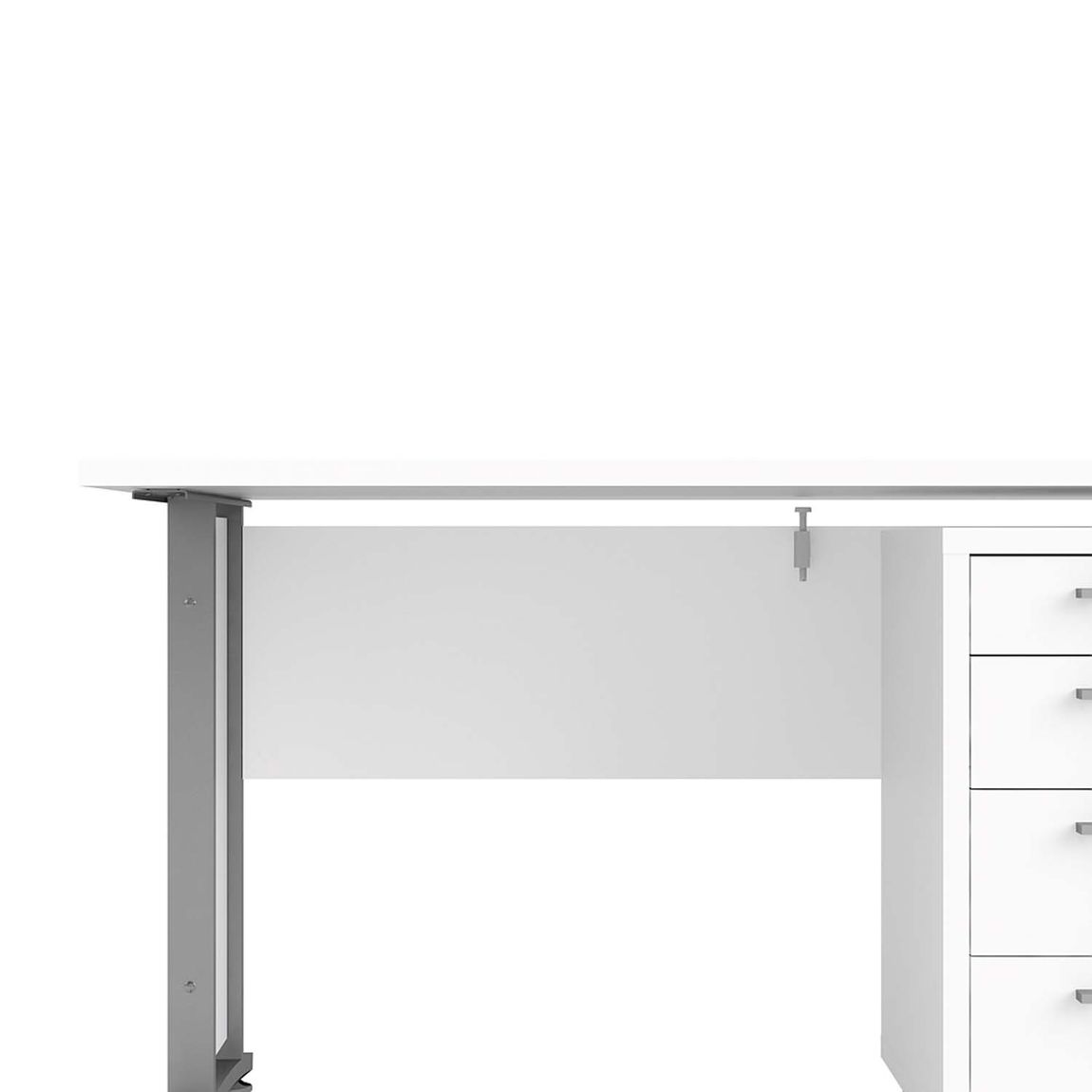 Prima Schreibtisch mit Rollcontainer 150x80cm Weiß