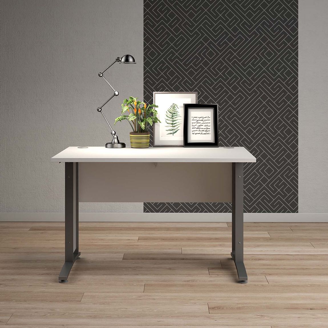 Prima Schreibtisch 120/150 x 80 cm Weiß
