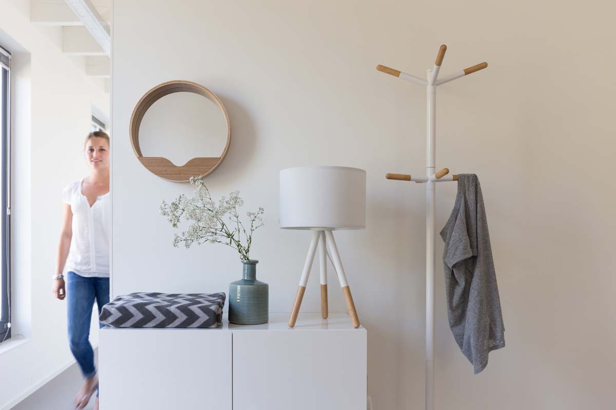 Round Wandspiegel rund Ø 40cm Braun