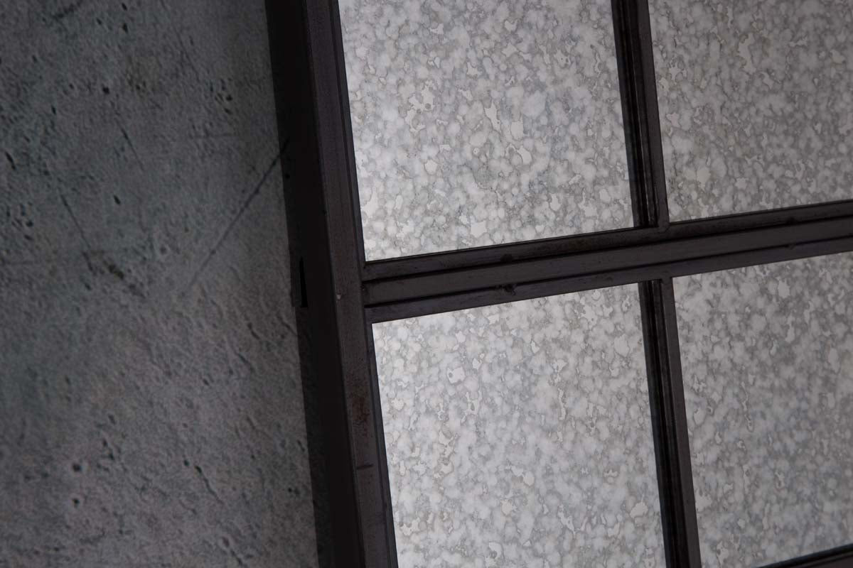 Vintage Fensterspiegel Braun / Schwarz