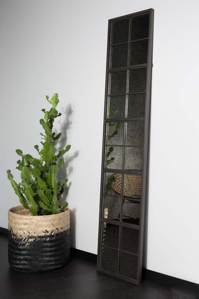 Vintage Fensterspiegel Braun / Schwarz