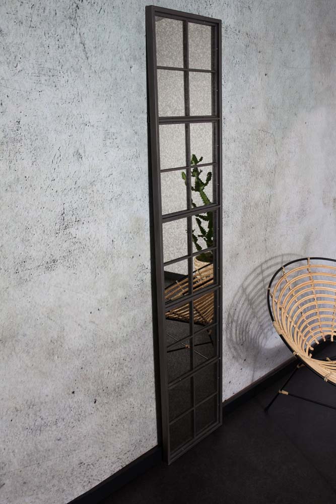 Vintage Fensterspiegel Braun / Schwarz