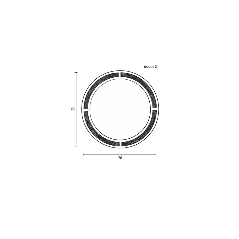 Aida Round Wandspiegel Ø76cm Schwarz / Braun
