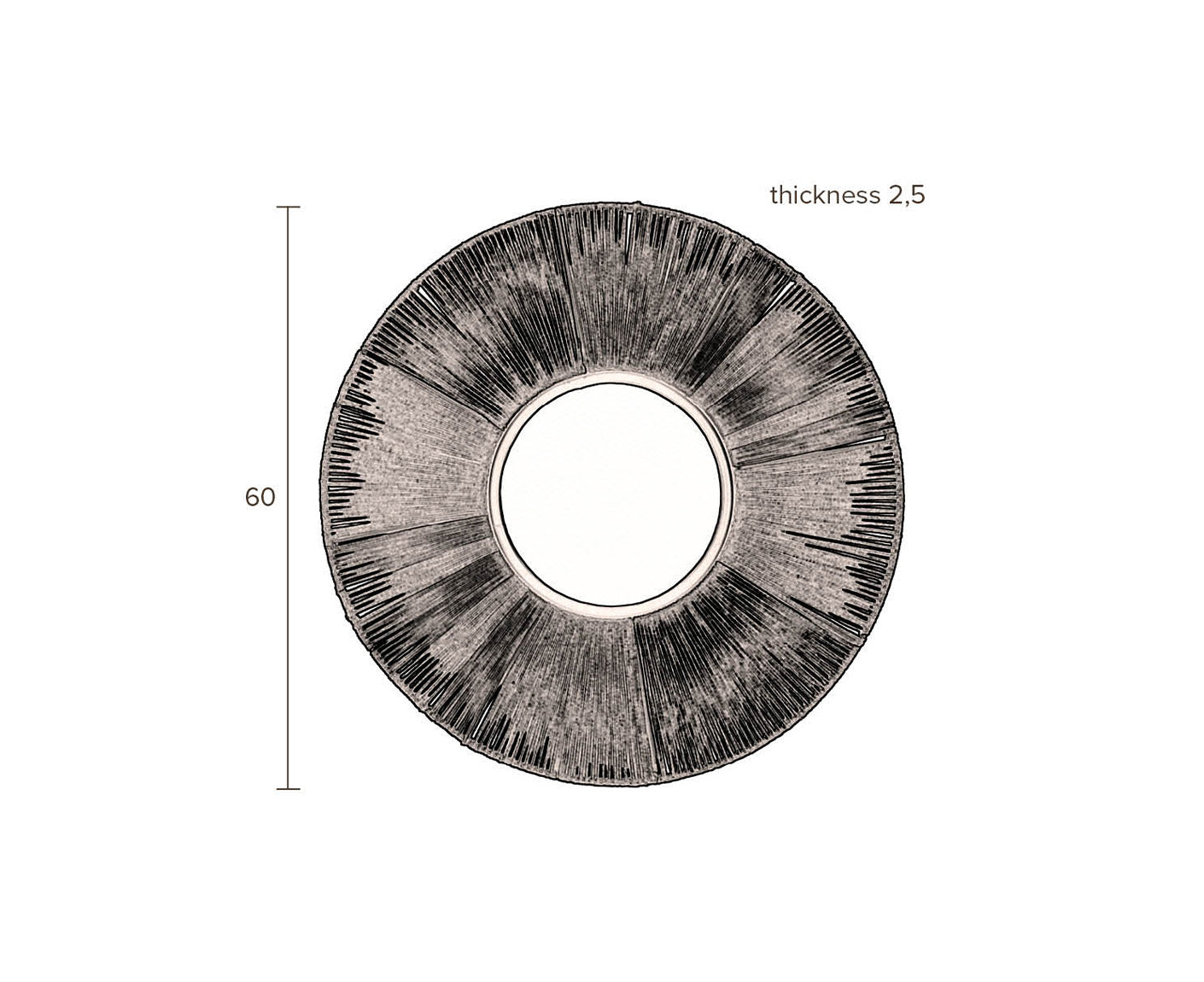Surya Spiegel Ø60 cm Multicolour