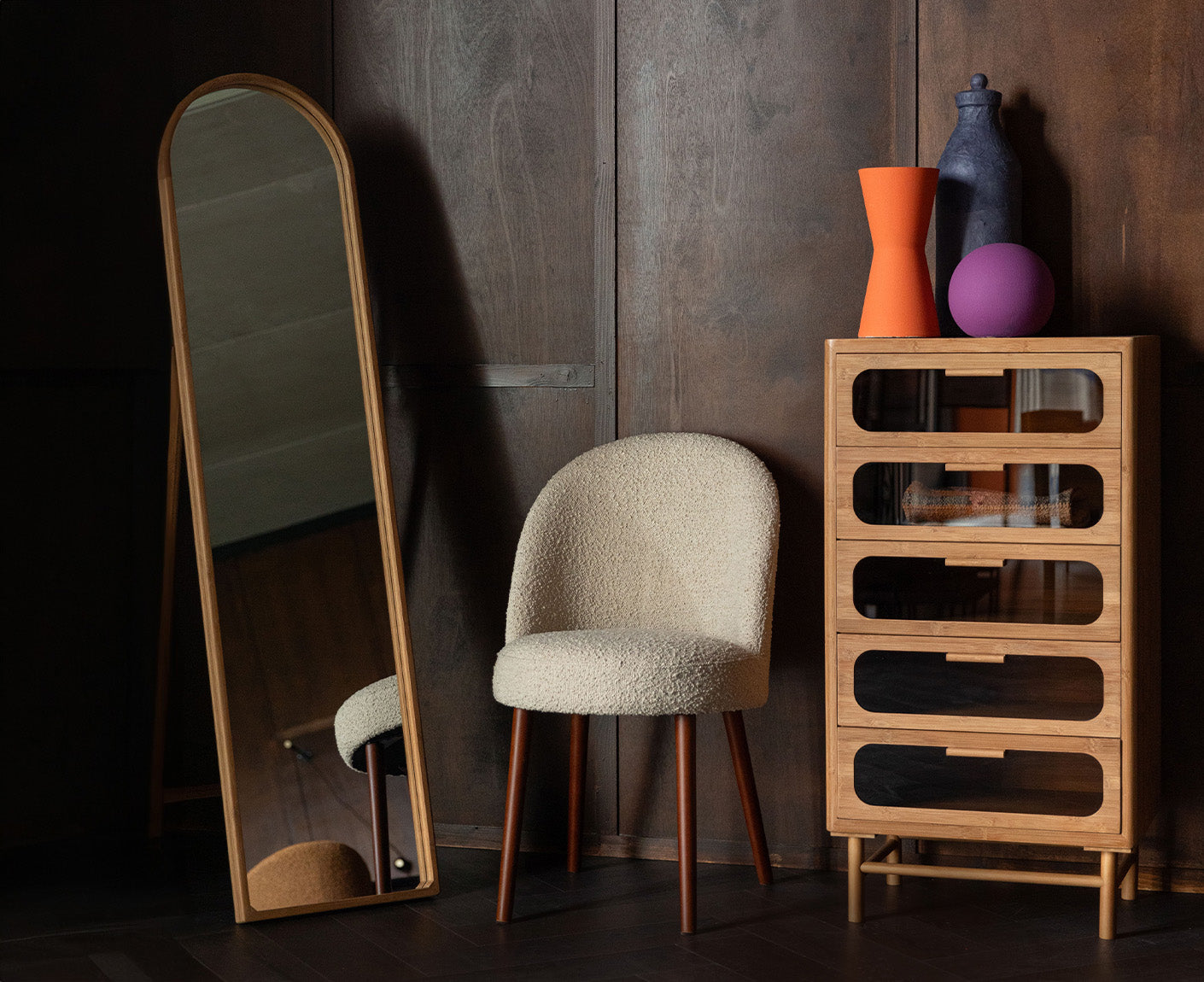 Caroun Standspiegel Braun