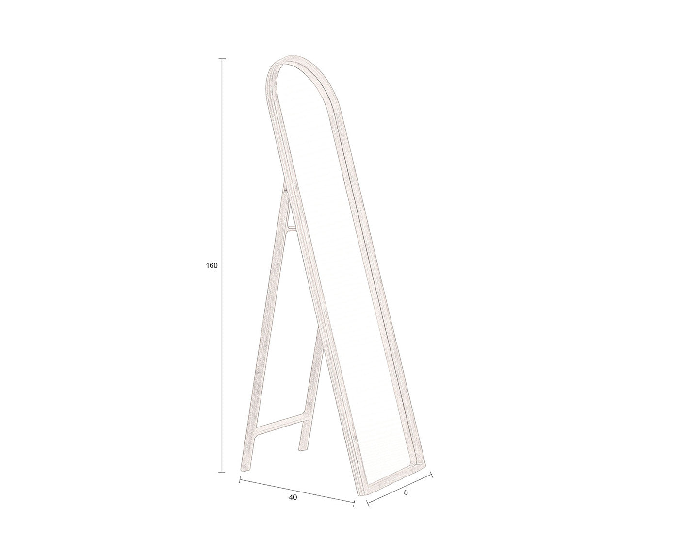 Caroun Standspiegel Braun