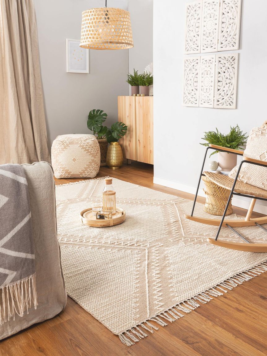 Baumwollteppich Sydney Beige