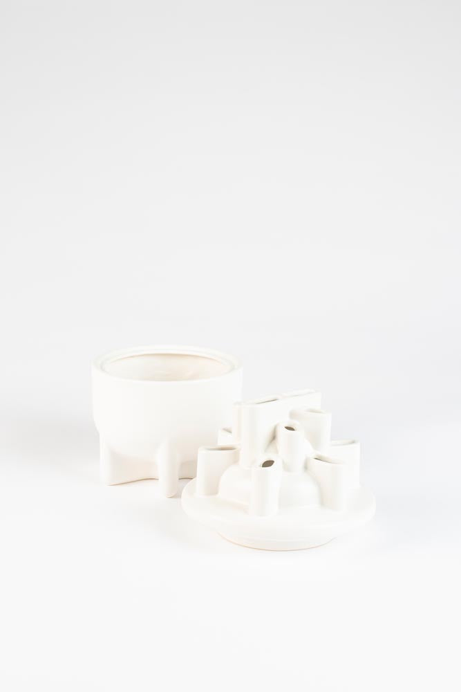 Bassin Vase Ø21 cm klein Weiß