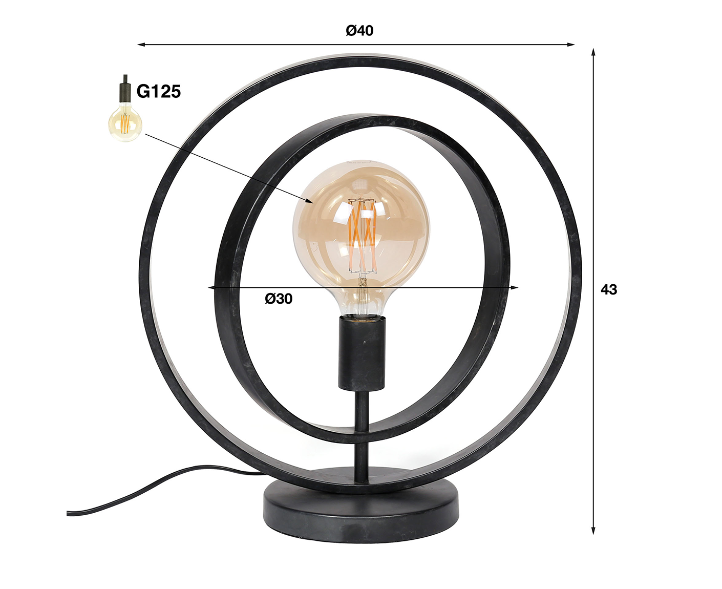 Tischlampe 1L Turn Around Charcoal