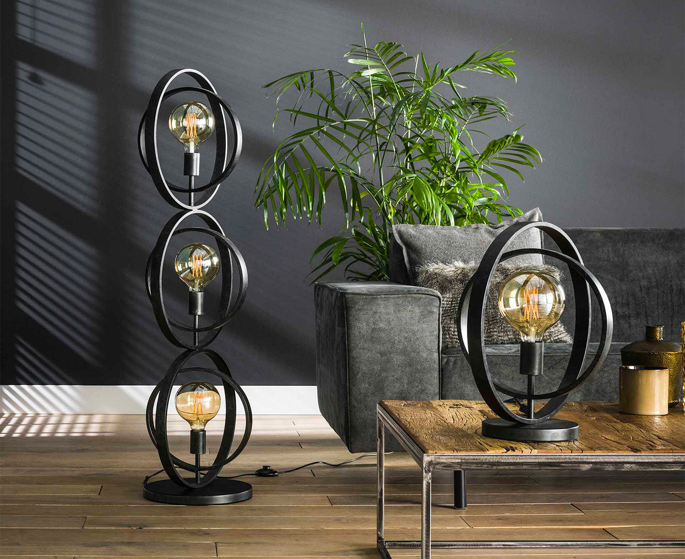 Tischlampe 1L Turn Around Charcoal