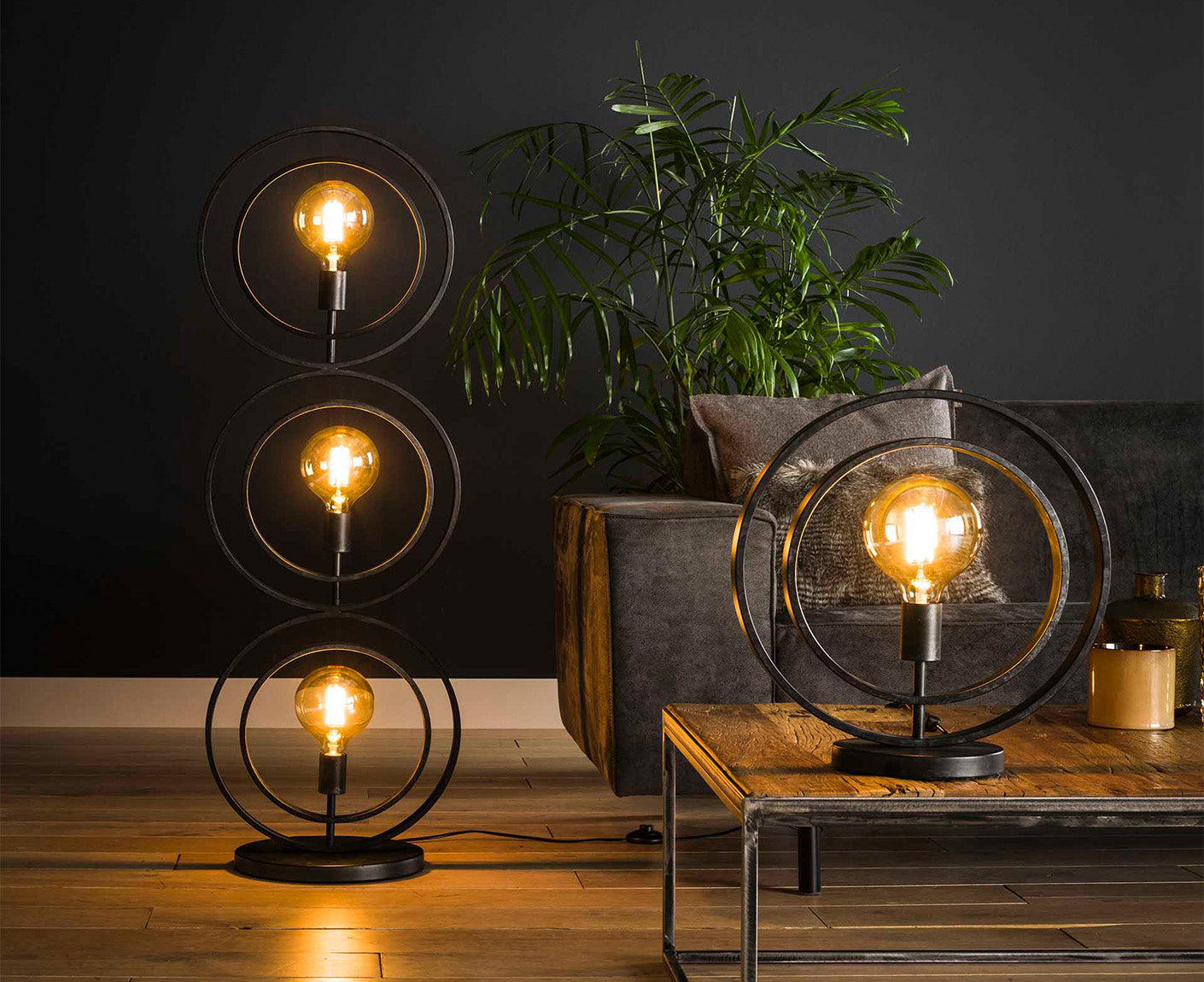 Tischlampe 1L Turn Around Charcoal