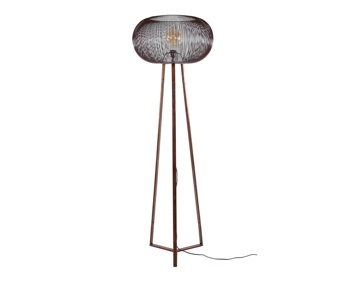 Stehlampe 3-Fuß Copper Twist / Schwarz Nickel