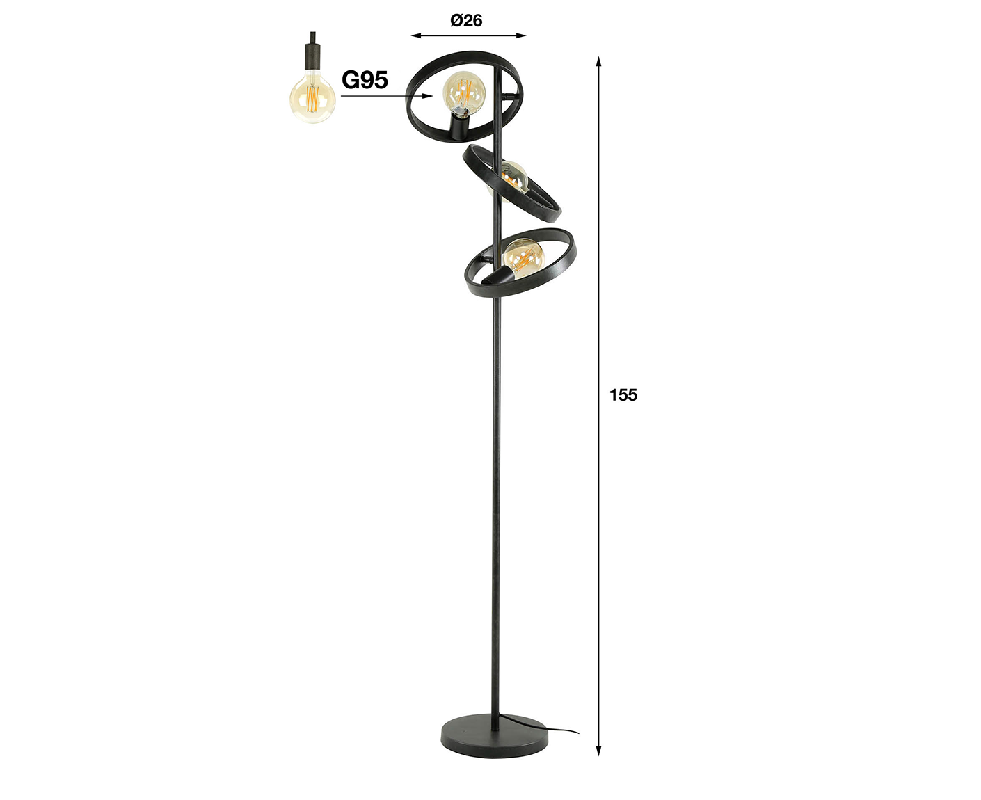 Stehlampe 3L Hover Charcoal