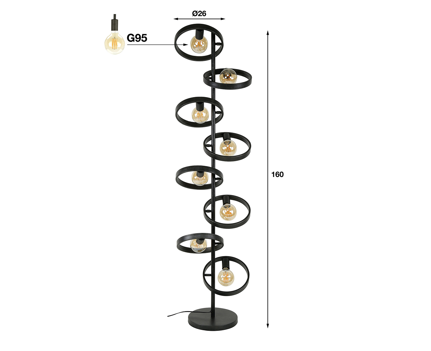Stehlampe 8L Hover Charcoal