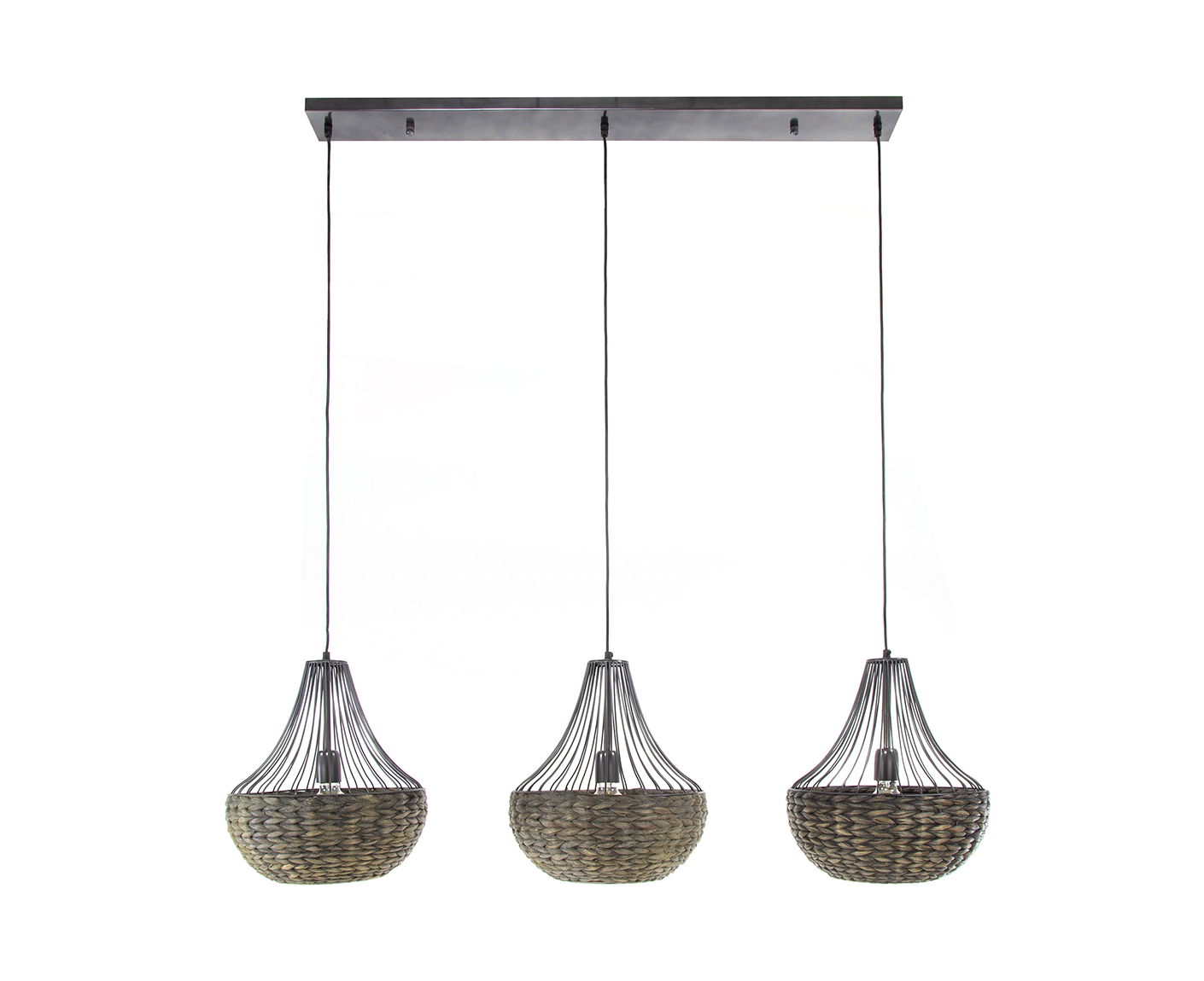 Hängelampe Kegelform Wasserhyazinthe / Schwarz Nickel