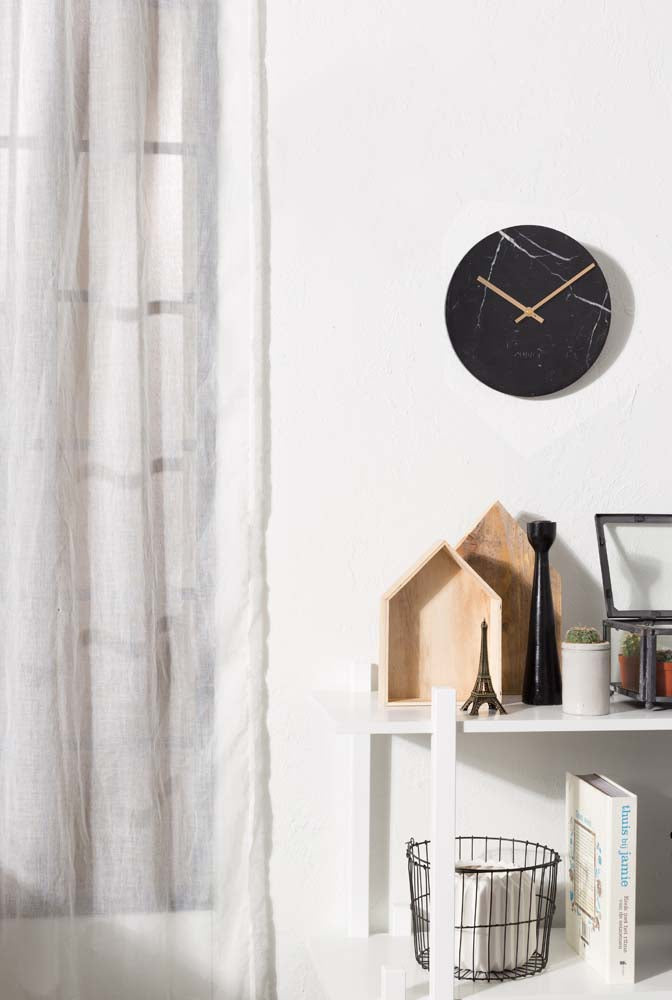 Marble Time 3-er Set Uhren Ø25 cm Schwarz