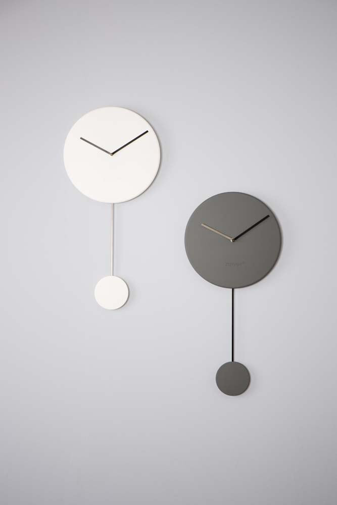 Minimal 4-er Set Uhren 30x63 cm Grau