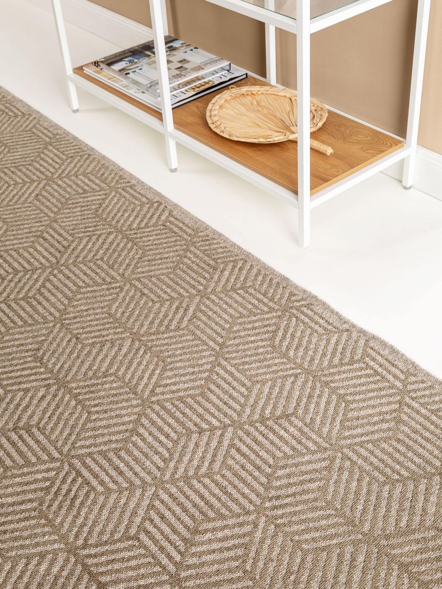 Wollteppich / Läufer Jacob Beige / Grün