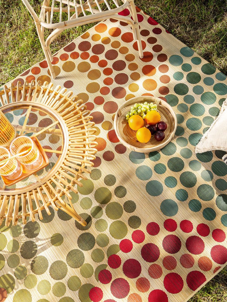 In- & Outdoor Teppich Läufer Artis 80x250 cm Beige / Bunt