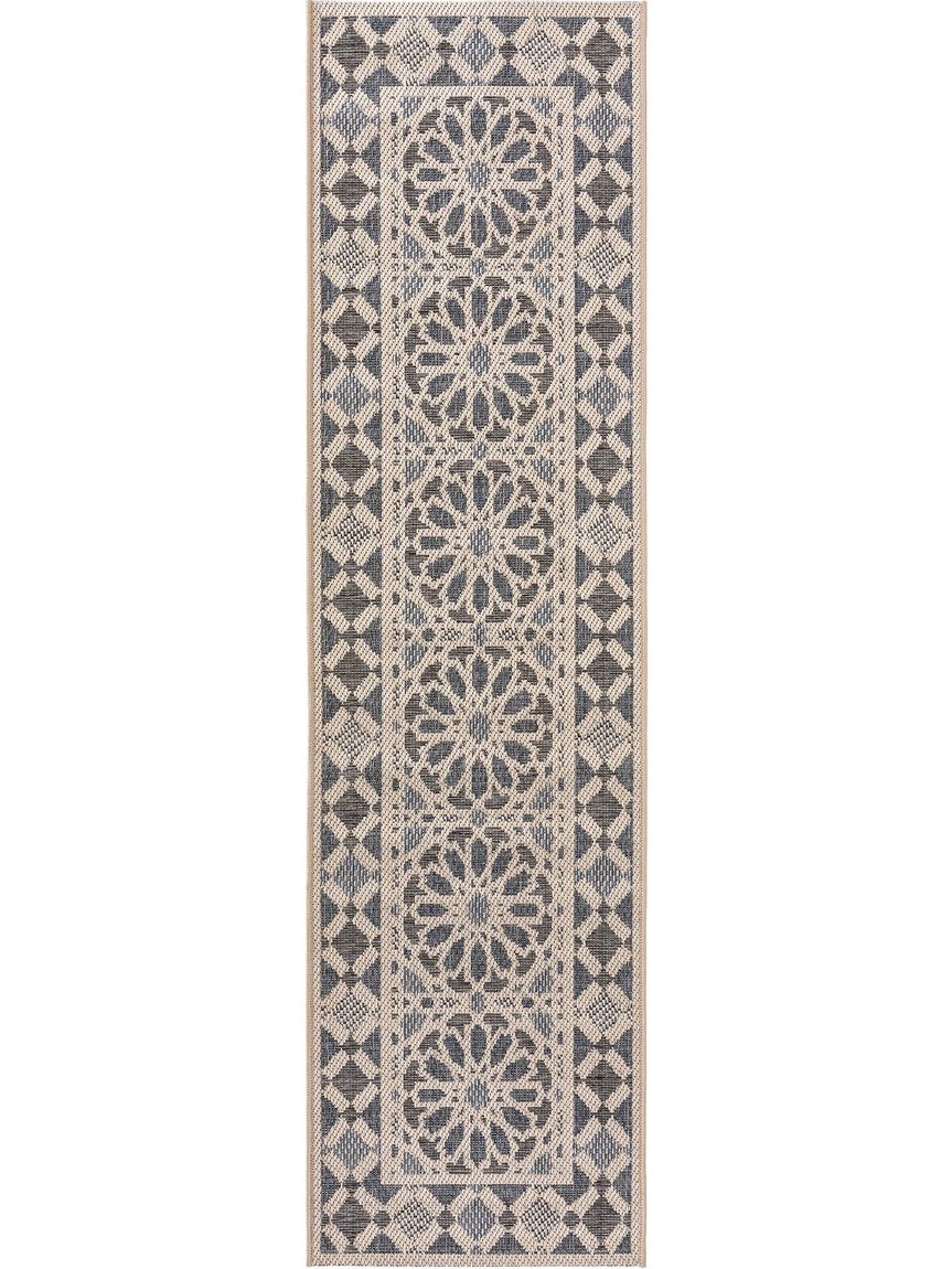 In- & Outdoor Läufer River 67x240 cm Beige / Blau