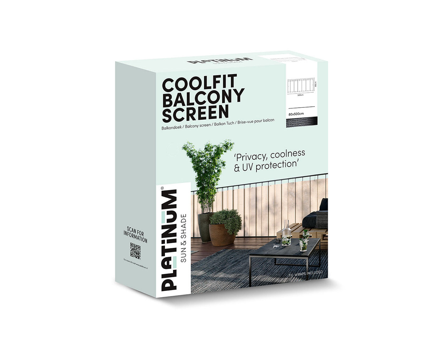 Platinum Balkon Sichtschutz COOLFIT 500 x 80 cm