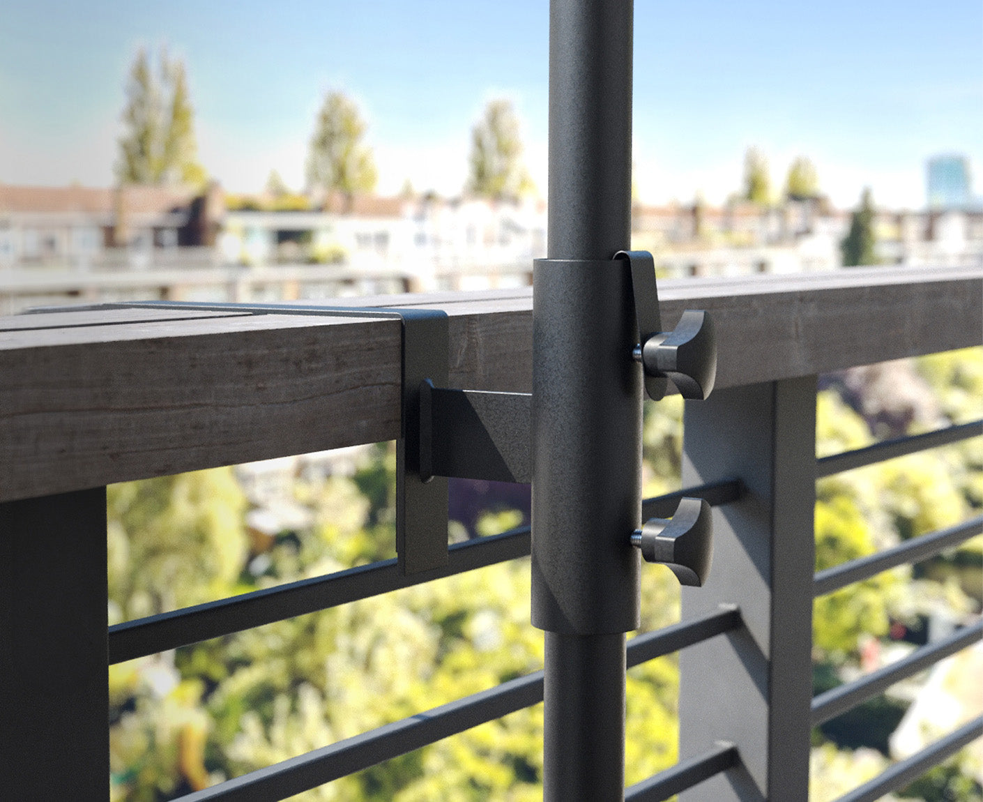 Platinum Balkonklemme für Geländer 18cm, Ø38mm