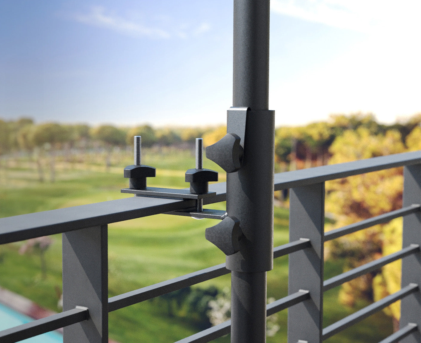Platinum Balkonklemme für Flachgeländer Horizontal, Ø38mm