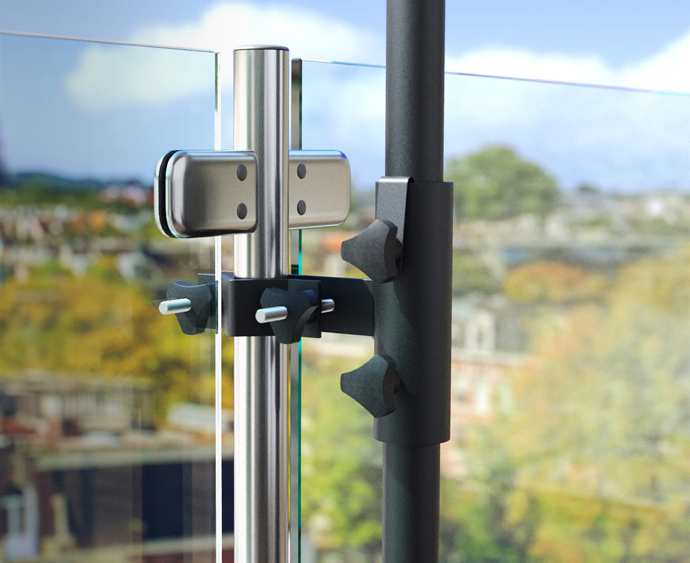 Platinum Balkonklemme für Rundgeländer Vertikal, Ø38mm