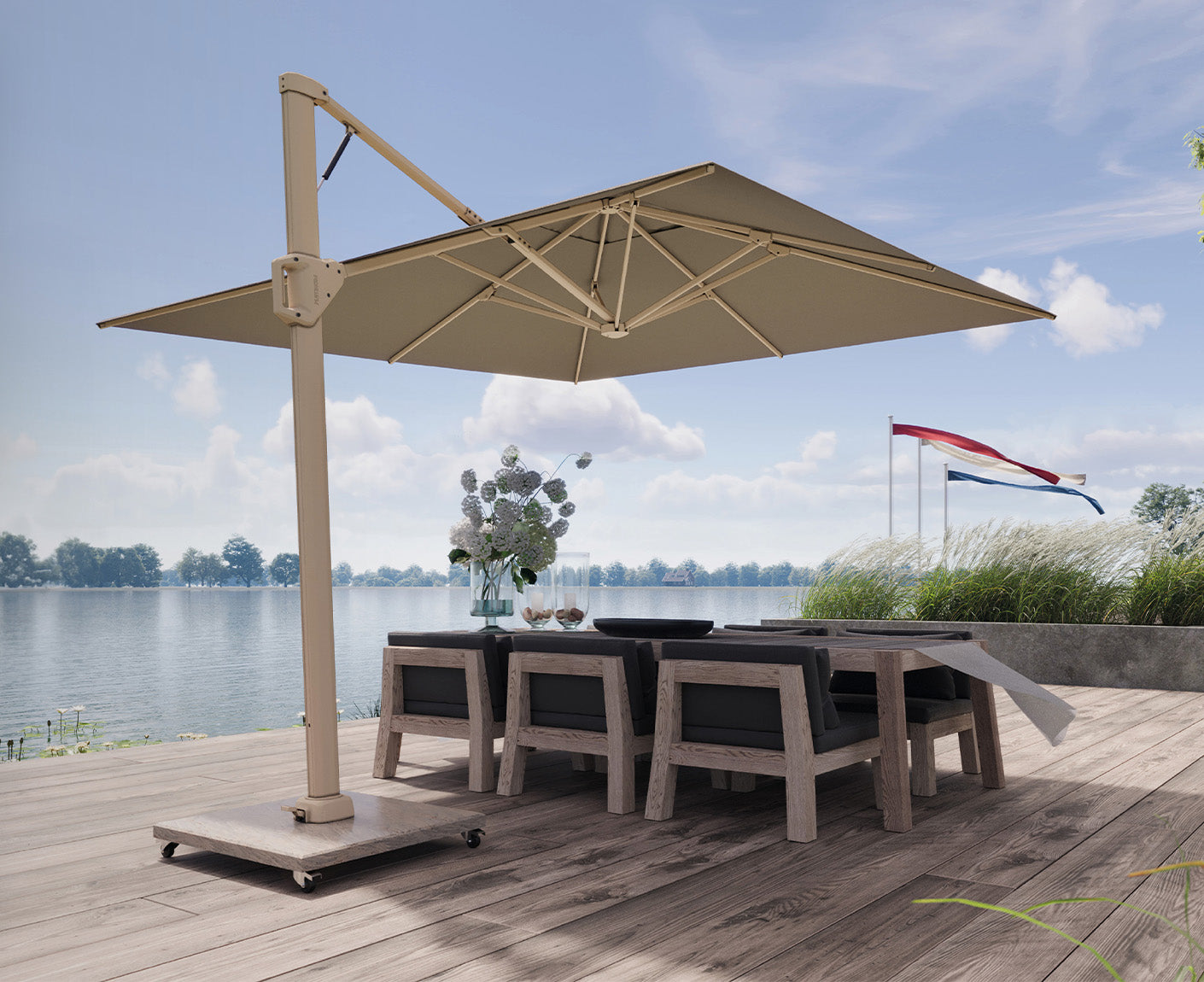 Platinum Ampelschirm BEAUFORT 320 x 320, 360° drehbar
