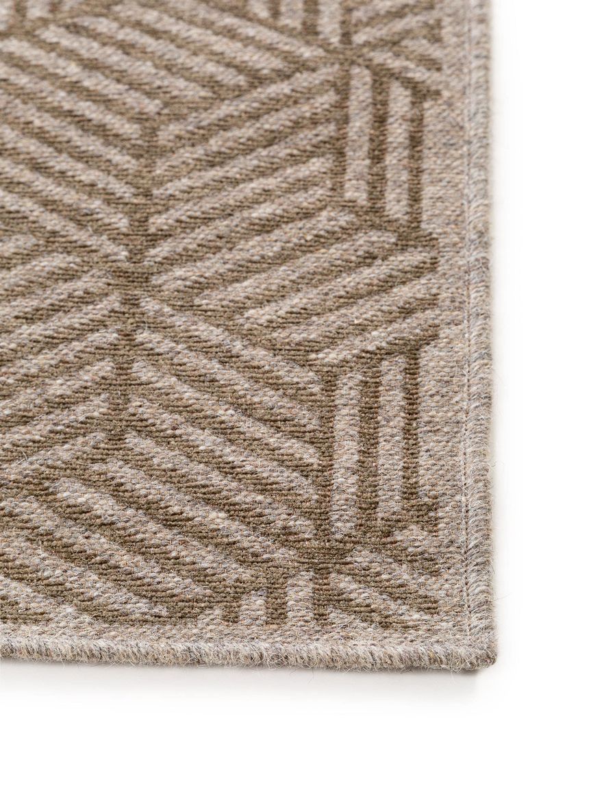 Wollteppich / Läufer Jacob Beige / Grün