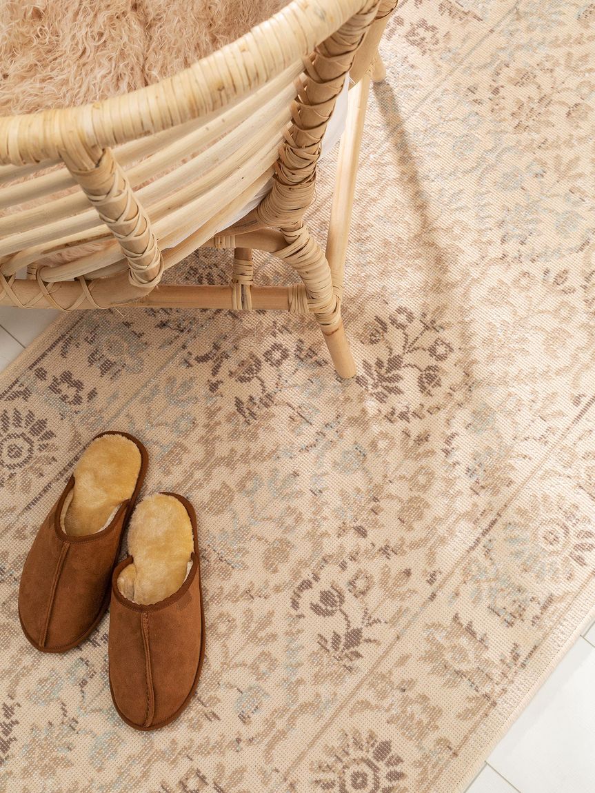 Läufer Folk 80x250 cm Beige / Blau