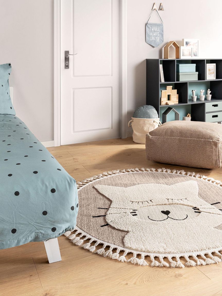 Kinderteppich Momo Ø 120 cm rund Beige