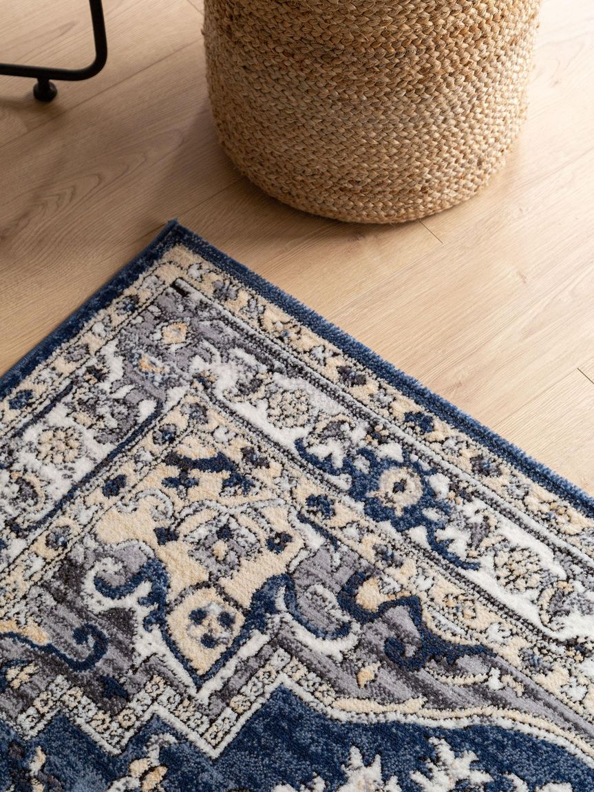 Teppich Sinan Beige / Blau