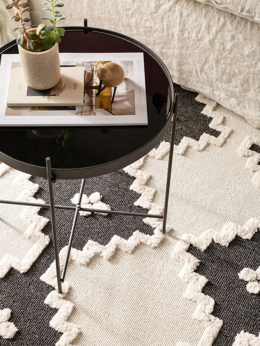 Teppich Oyo Creame / Anthrazit